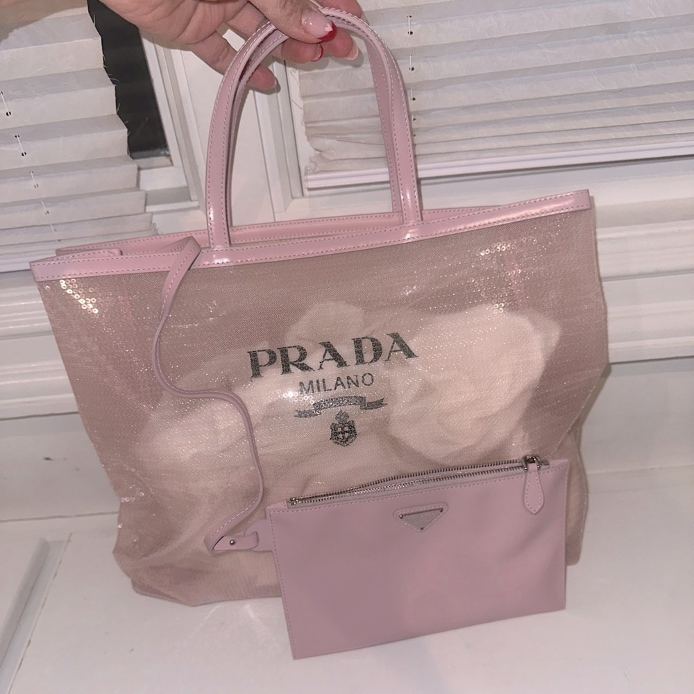 Prada sequin tote bag